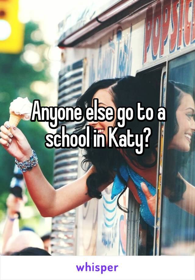 Anyone else go to a school in Katy?
