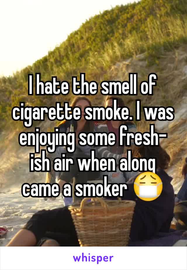 I hate the smell of cigarette smoke. I was enjoying some fresh-ish air when along came a smoker 😷
