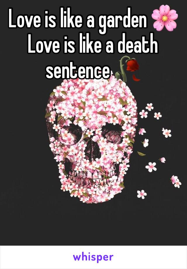 Love is like a garden 🌸 Love is like a death sentence 🥀