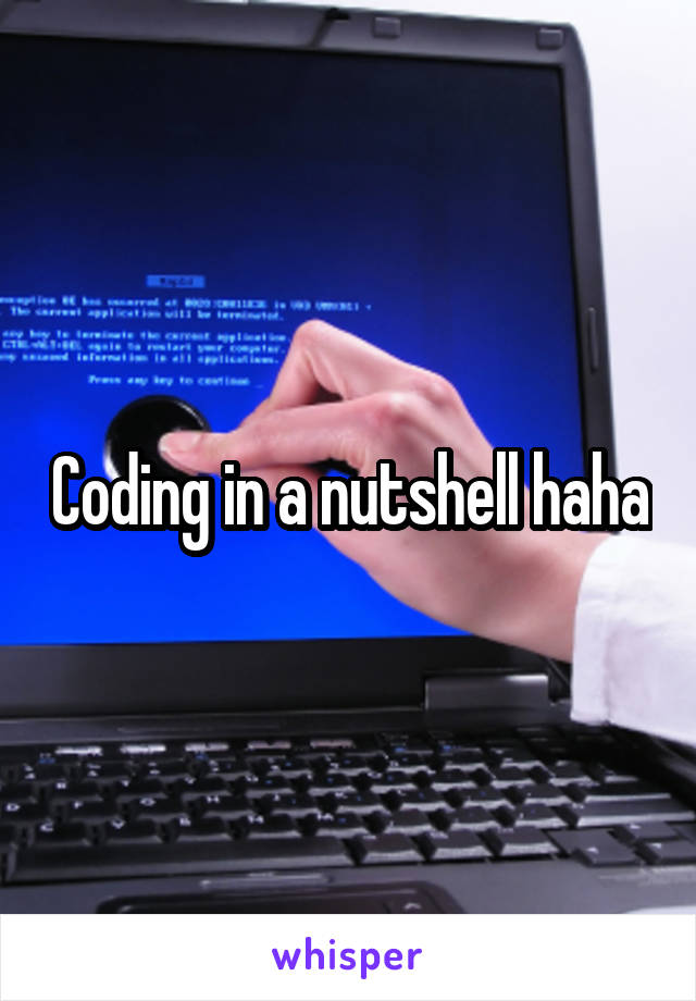 Coding in a nutshell haha