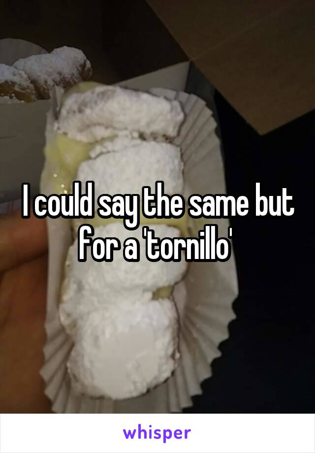 I could say the same but for a 'tornillo' 