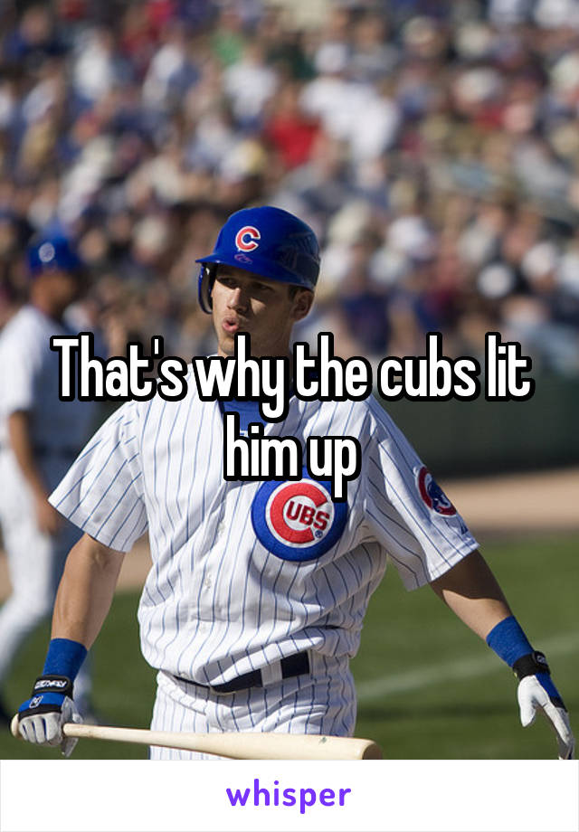 That's why the cubs lit him up