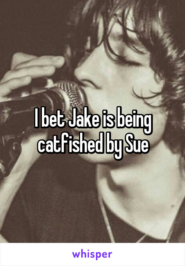 I bet Jake is being catfished by Sue