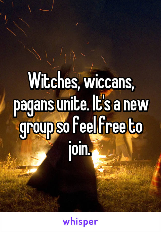 Witches, wiccans, pagans unite. It's a new group so feel free to join. 