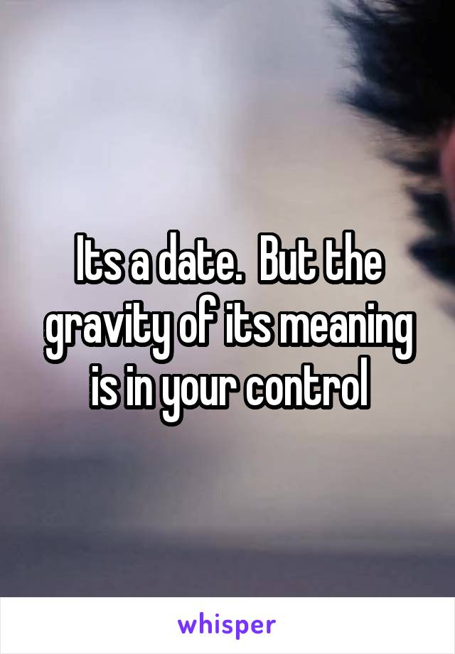 Its a date.  But the gravity of its meaning is in your control