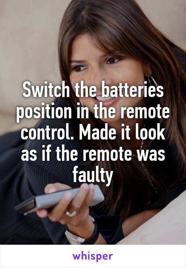 Switch the batteries position in the remote control. Made it look as if the remote was faulty