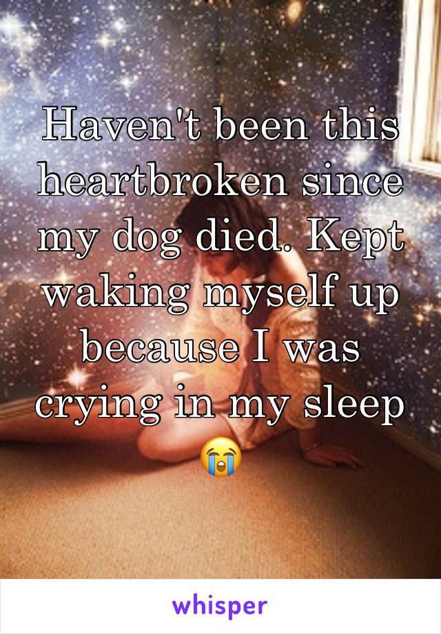 Haven't been this heartbroken since my dog died. Kept waking myself up because I was crying in my sleep 😭