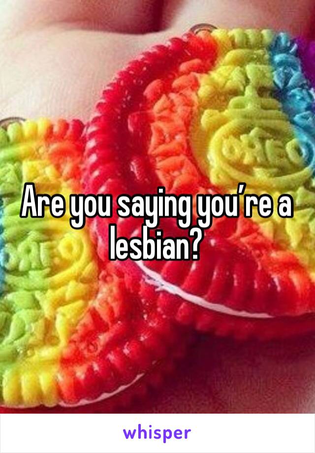 Are you saying you’re a lesbian?