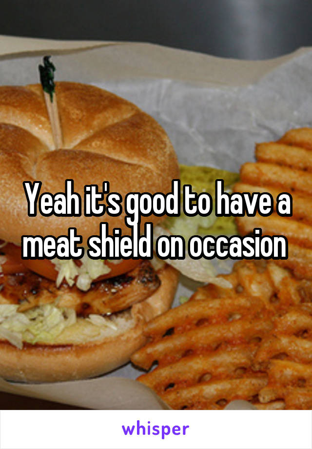 Yeah it's good to have a meat shield on occasion 