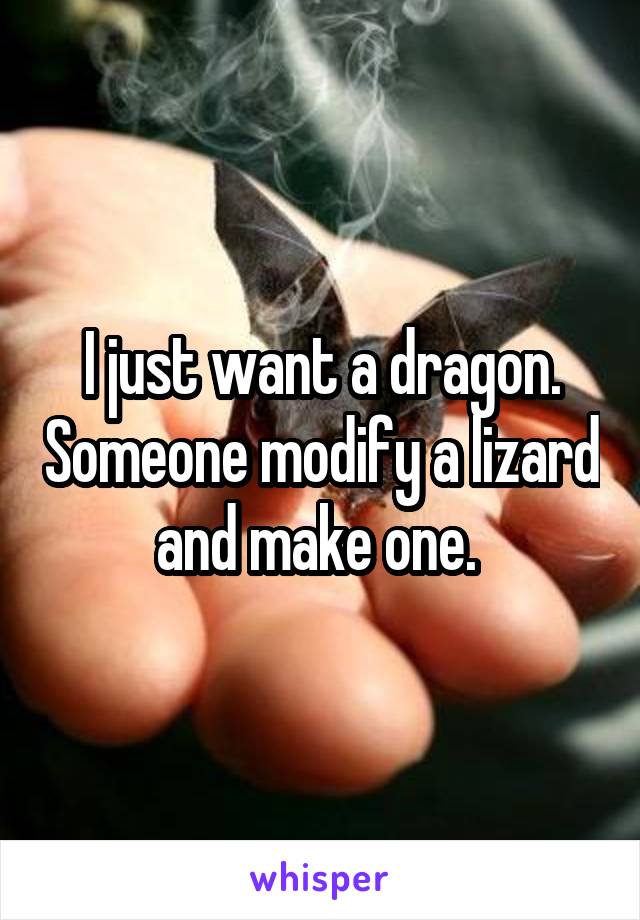 I just want a dragon. Someone modify a lizard and make one. 