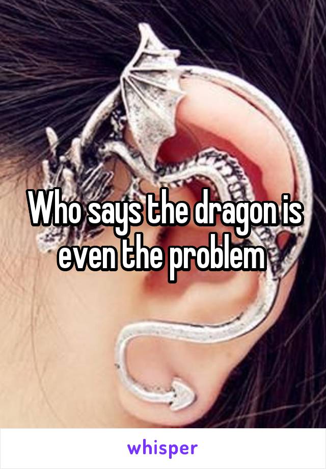 Who says the dragon is even the problem 