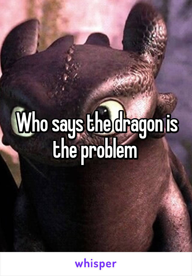 Who says the dragon is the problem 