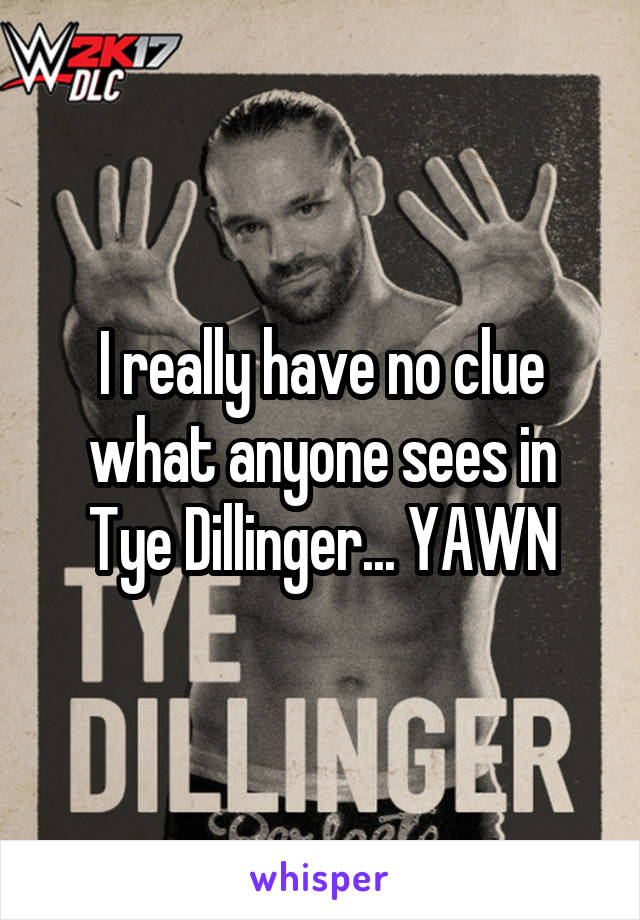 I really have no clue what anyone sees in Tye Dillinger... YAWN