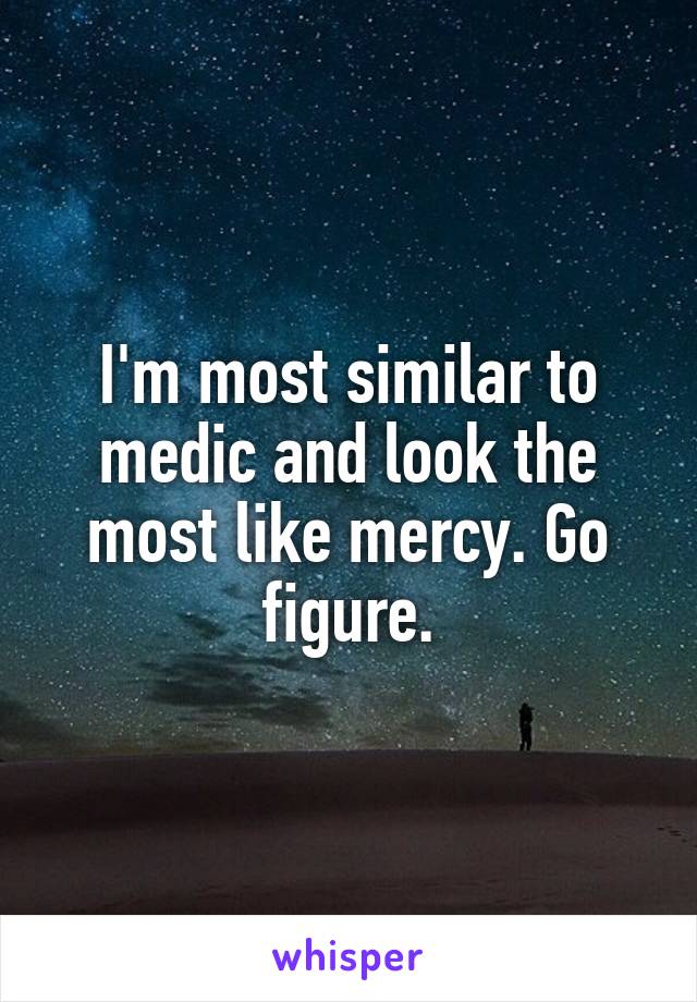 I'm most similar to medic and look the most like mercy. Go figure.