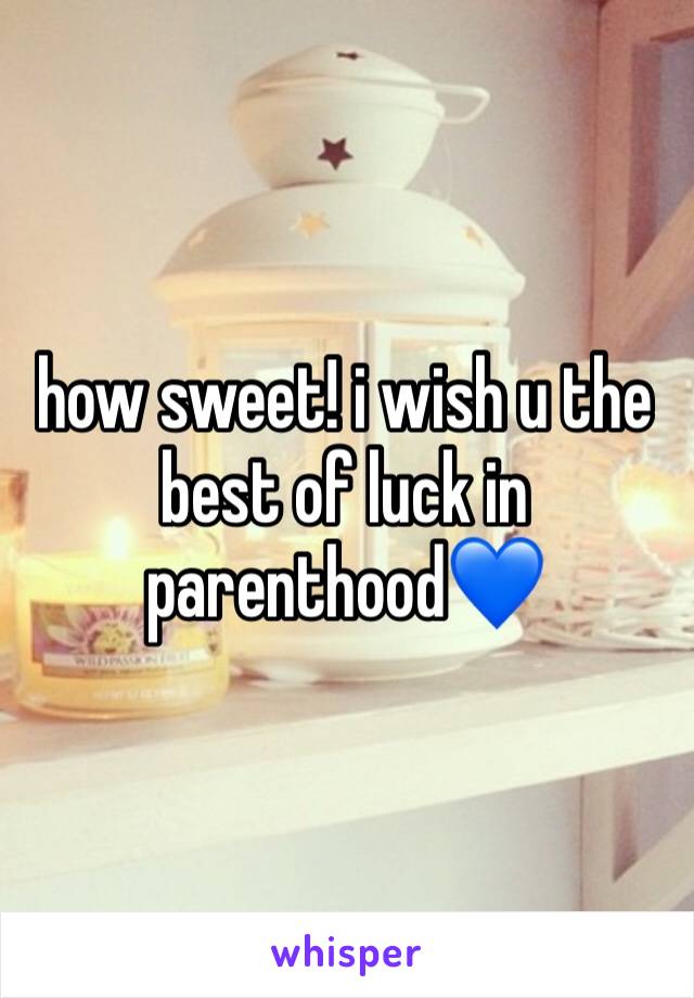 how sweet! i wish u the best of luck in parenthood💙