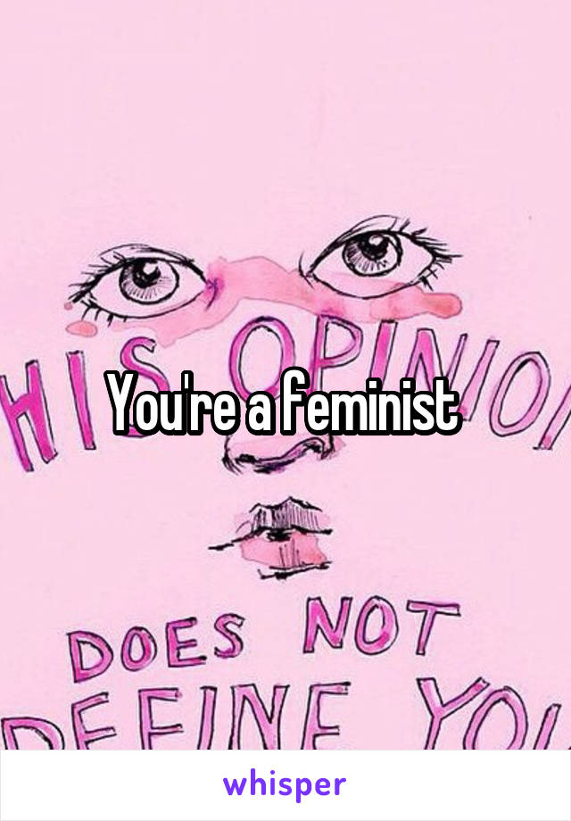You're a feminist 