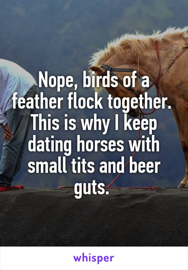 Nope, birds of a feather flock together.  This is why I keep dating horses with small tits and beer guts. 