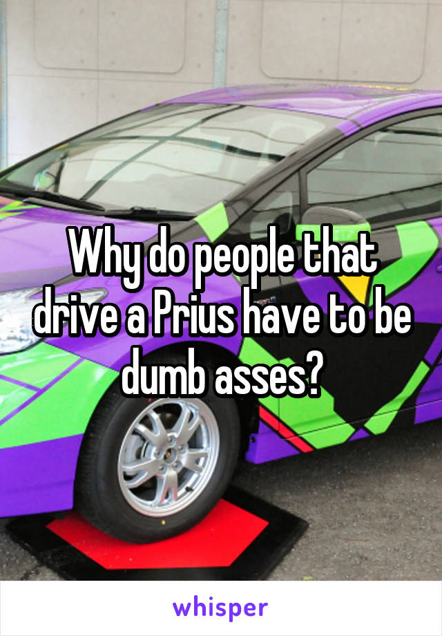 Why do people that drive a Prius have to be dumb asses?