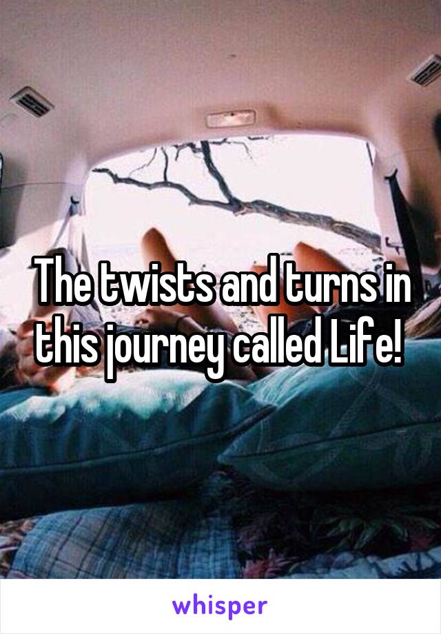 The twists and turns in this journey called Life! 