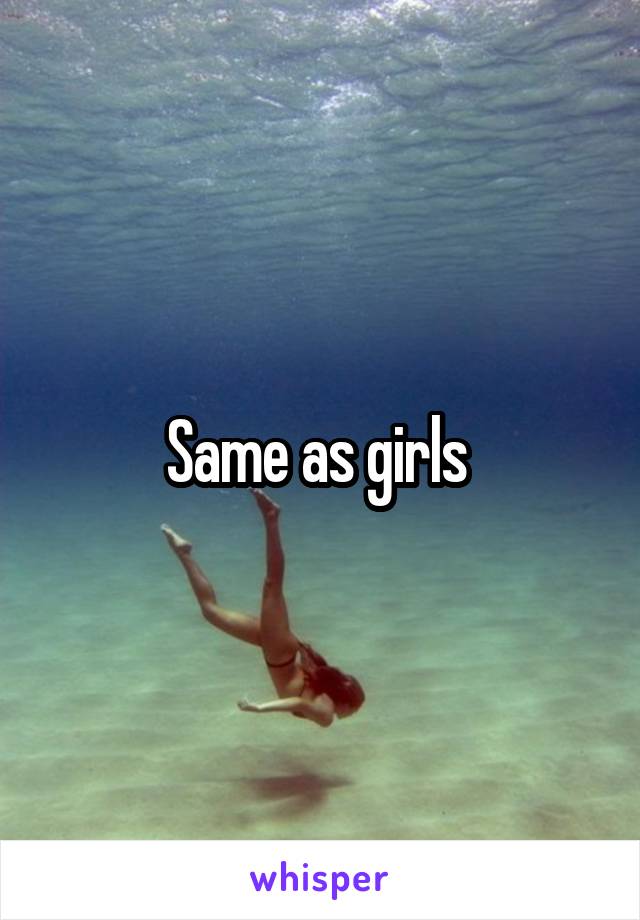 Same as girls 