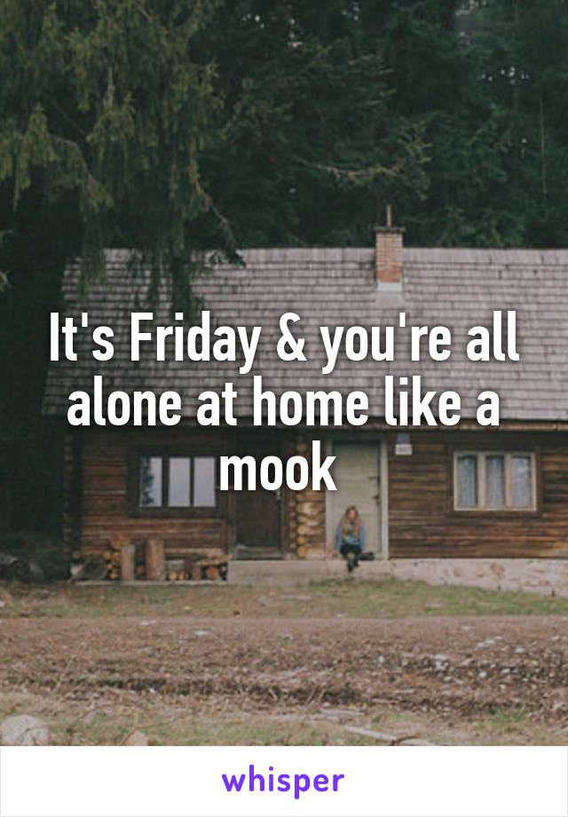 It's Friday & you're all alone at home like a mook 