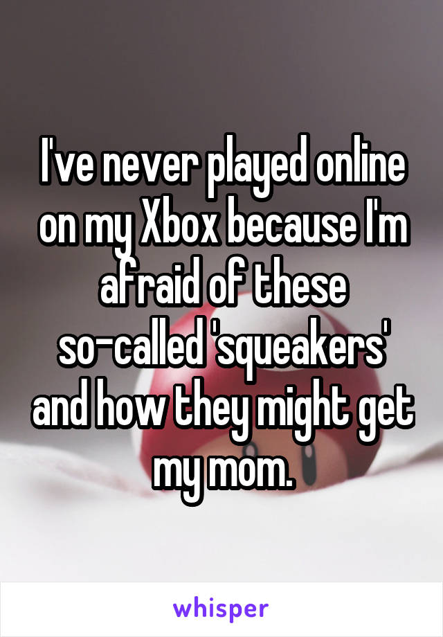 I've never played online on my Xbox because I'm afraid of these so-called 'squeakers' and how they might get my mom.