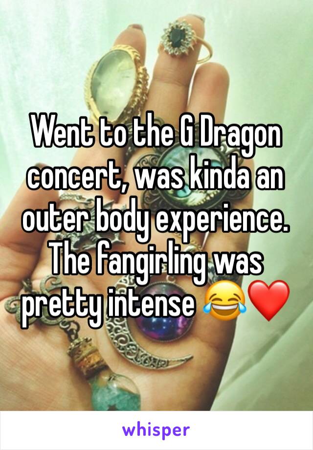Went to the G Dragon concert, was kinda an outer body experience. The fangirling was pretty intense 😂❤️