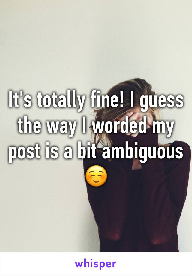 It's totally fine! I guess the way I worded my post is a bit ambiguous ☺️ 