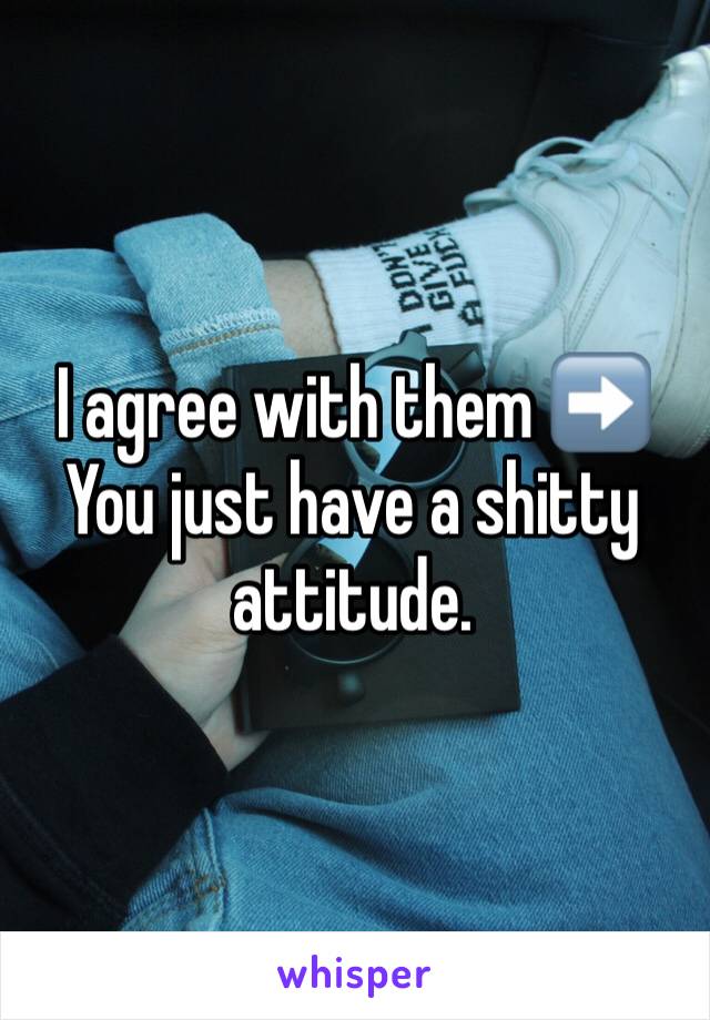 I agree with them ➡️
You just have a shitty attitude.