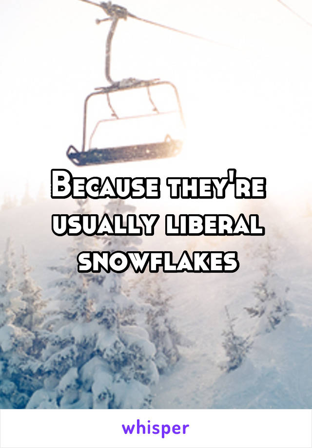 Because they're usually liberal snowflakes
