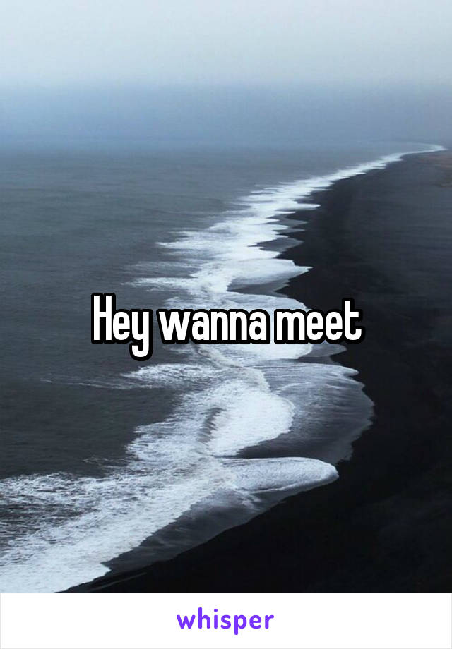 Hey wanna meet