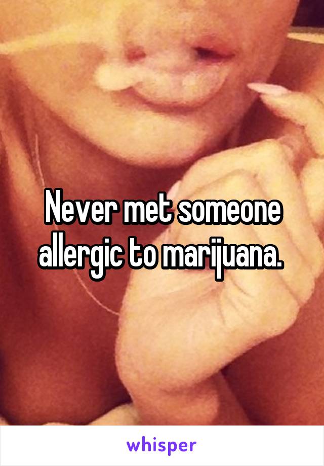 Never met someone allergic to marijuana. 
