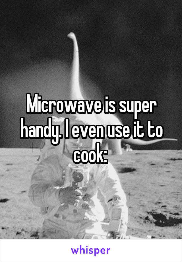 Microwave is super handy. I even use it to cook: 