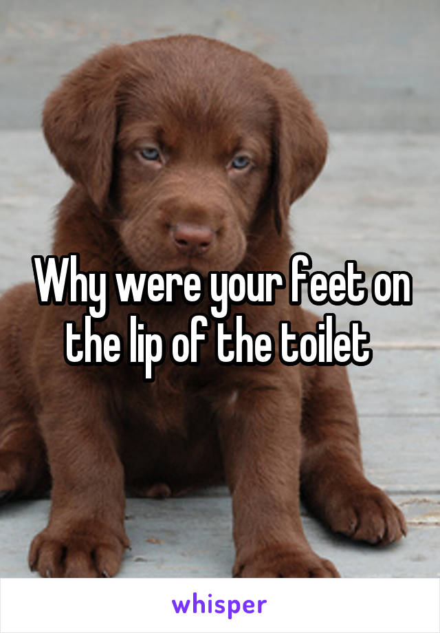 Why were your feet on the lip of the toilet 