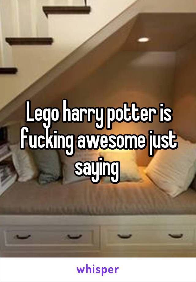 Lego harry potter is fucking awesome just saying 