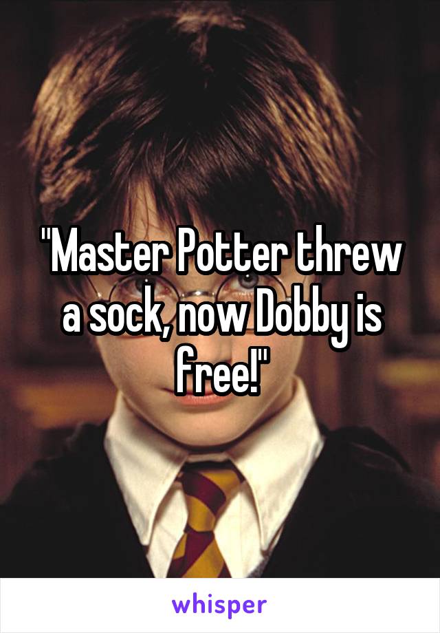 "Master Potter threw a sock, now Dobby is free!"