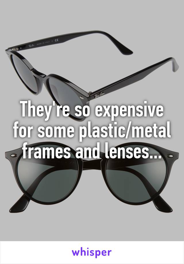 They're so expensive for some plastic/metal frames and lenses...