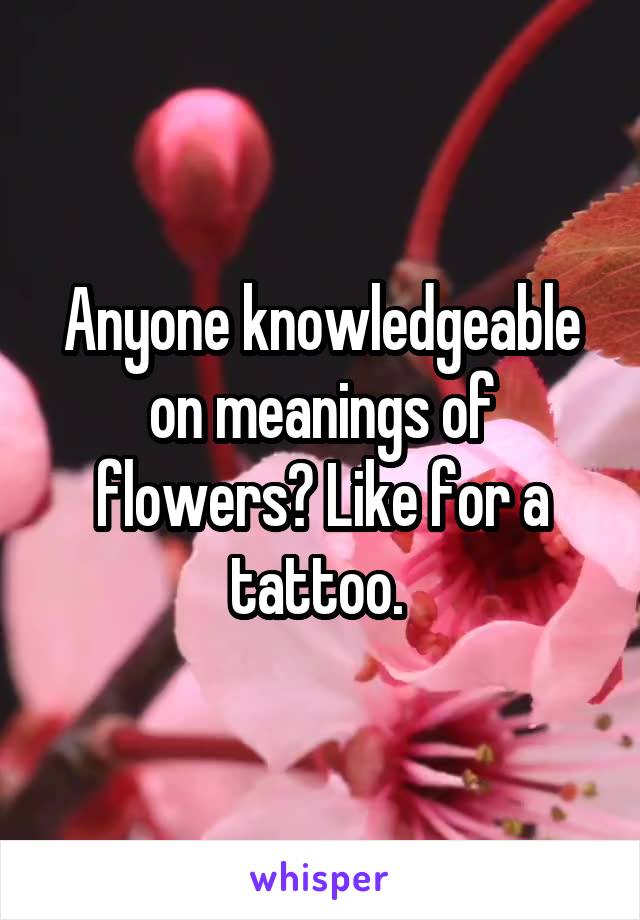 Anyone knowledgeable on meanings of flowers? Like for a tattoo. 