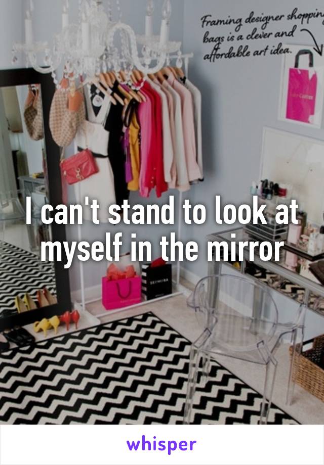 I can't stand to look at myself in the mirror