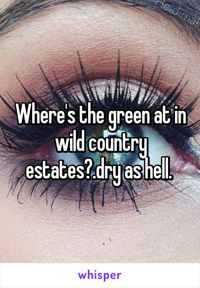 Where's the green at in wild country estates?.dry as hell. 
