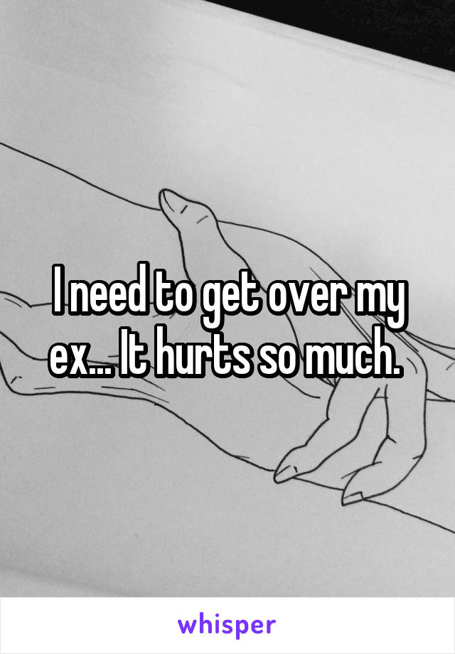 I need to get over my ex... It hurts so much. 