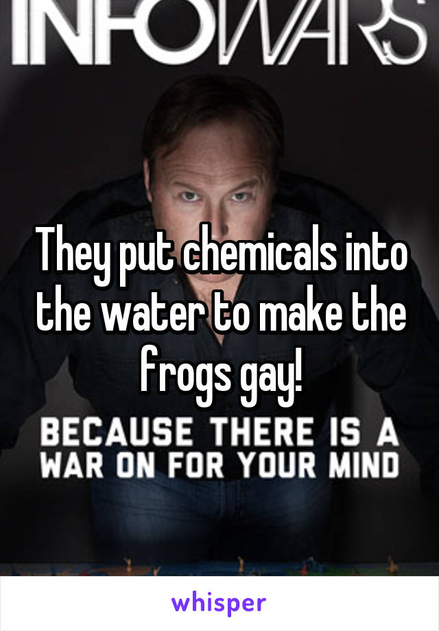 They put chemicals into the water to make the frogs gay!