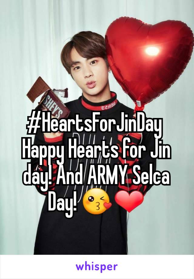 #HeartsForJinDay 
Happy Hearts for Jin day! And ARMY Selca Day! 😘❤