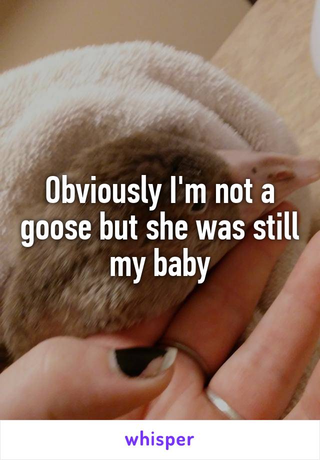 Obviously I'm not a goose but she was still my baby