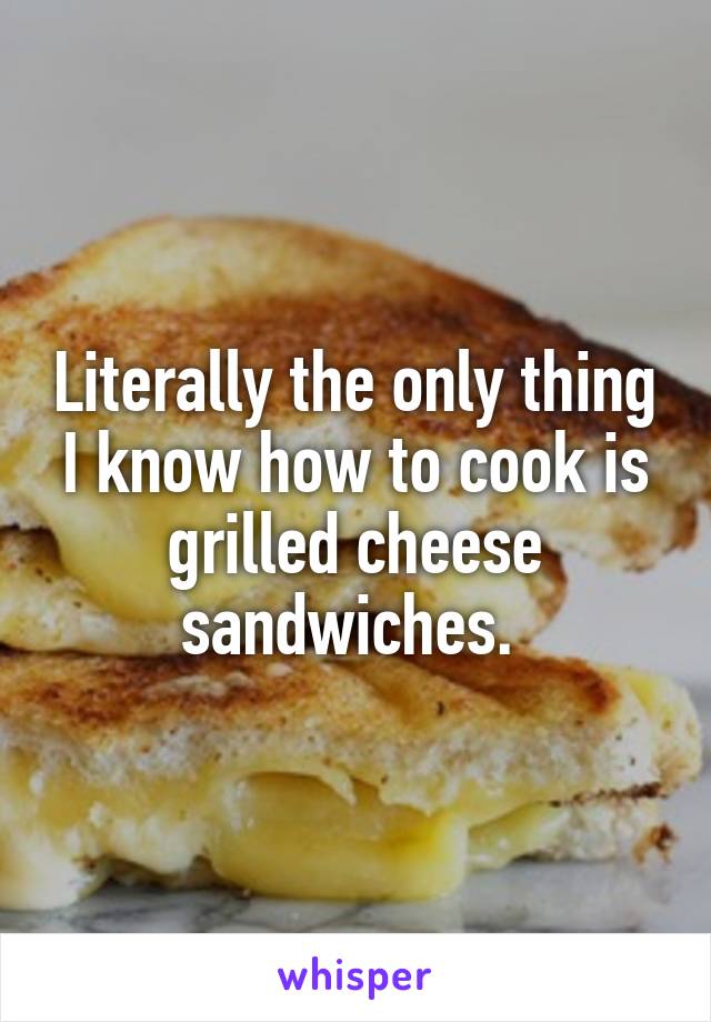 Literally the only thing I know how to cook is grilled cheese sandwiches. 
