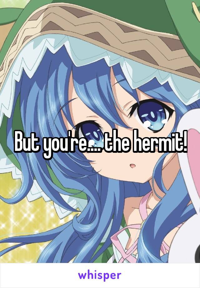 But you're.... the hermit!