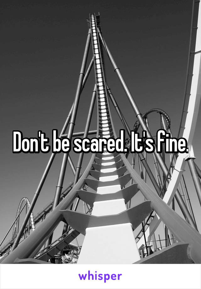 Don't be scared. It's fine.