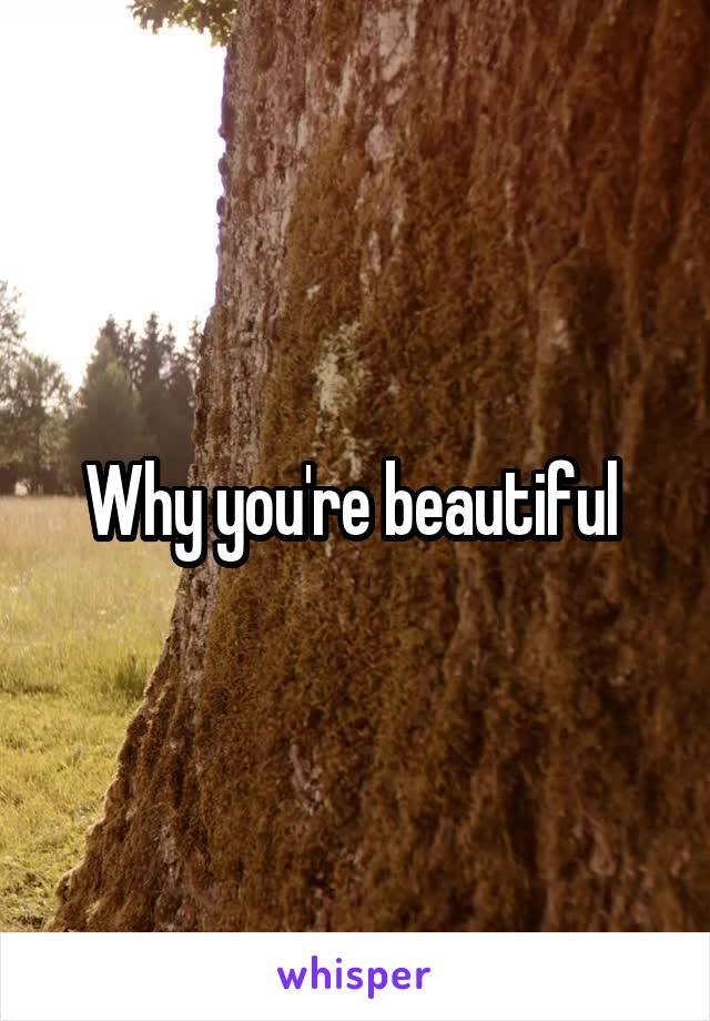 Why you're beautiful 