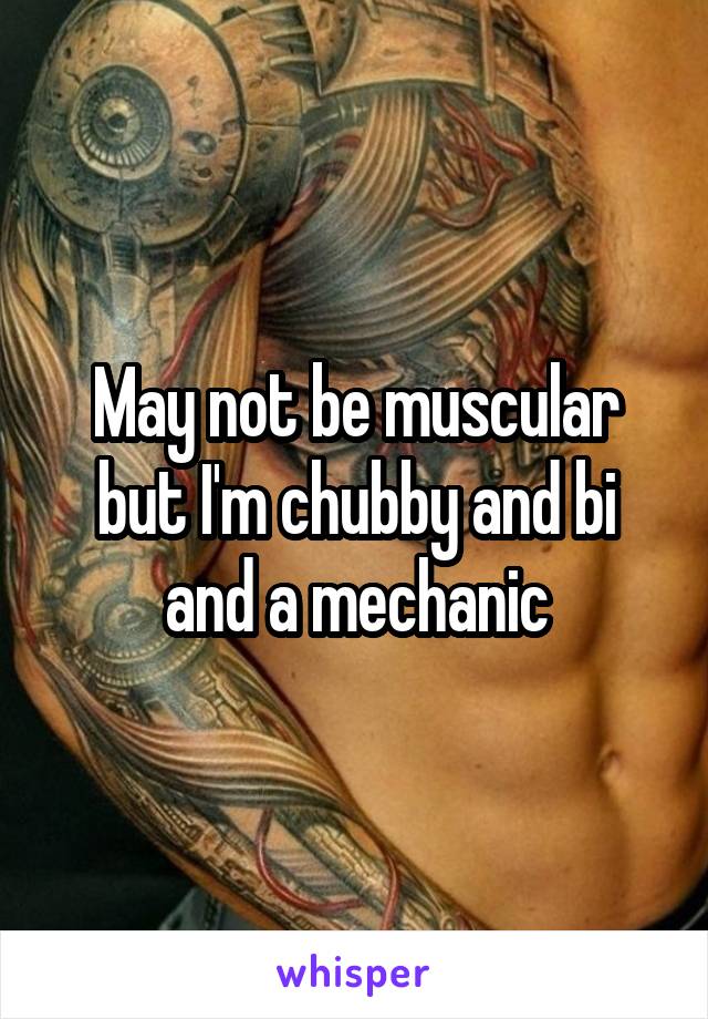 May not be muscular but I'm chubby and bi and a mechanic
