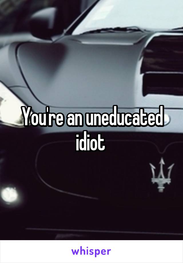 You're an uneducated idiot 